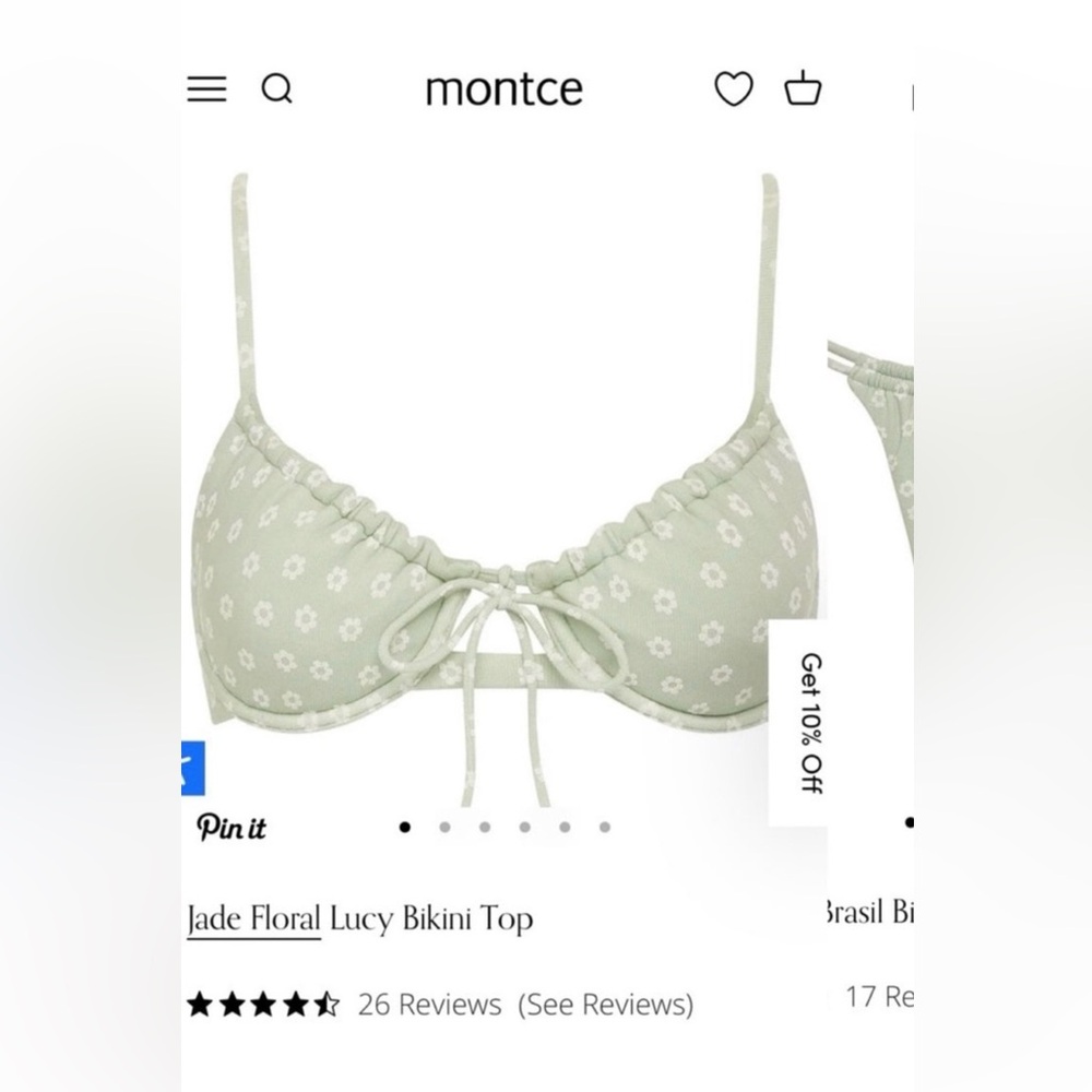 Montce jade floral bikini top